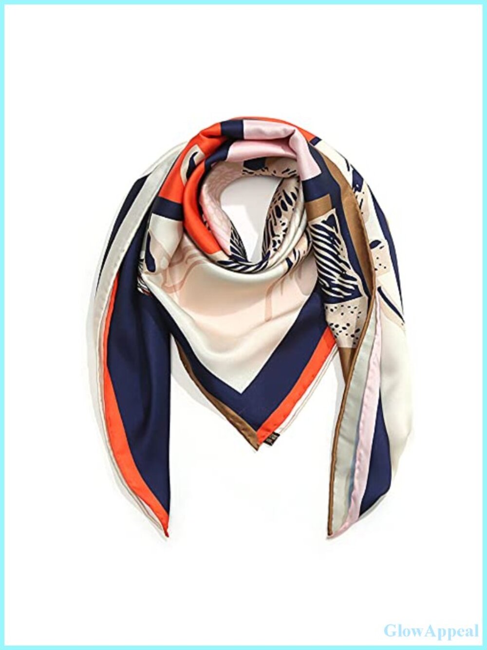 100% Mulberry Silk Square Scarf - 35" Fashion Scarf for Women, Versatile Hair